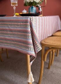 img 2 attached to 🍽️ THOOKE Farmhouse Tablecloth: Durable Tablecover for Rustic Table Décor