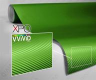 🏎️ lime green carbon fiber car wrap vinyl roll: vvivid xpo with air release technology (1ft x 5ft) logo