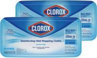 clorox disinfecting wet mopping cloths, rain clean 🌧️ - 2-pack with 24 wet refills: effective cleaning & disinfection logo