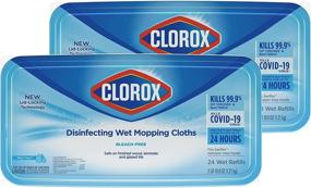 img 4 attached to Clorox Disinfecting Wet Mopping Cloths, Rain Clean 🌧️ - 2-Pack with 24 Wet Refills: Effective Cleaning & Disinfection