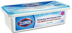 img 3 attached to Clorox Disinfecting Wet Mopping Cloths, Rain Clean 🌧️ - 2-Pack with 24 Wet Refills: Effective Cleaning & Disinfection