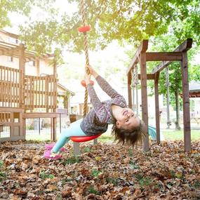 img 2 attached to 🌳 Kids Outdoor Swing and Tree Climbing Rope Set: Foot Hold Platforms, Disc Tree Swing Seat, and Hanging Kit with Tree Strap - Swing Set Accessories for Better Outdoor Swings Experience - Red Rope Swing