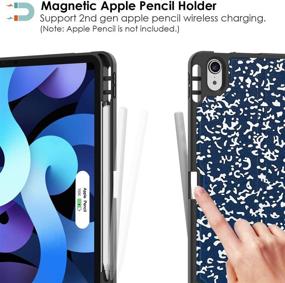 img 1 attached to 📱 Supveco Shockproof iPad Air 4 Case with Pencil Holder - 2nd Gen Apple Pencil Charging + Auto Wake/Sleep, Slim Lightweight TPU Back Cover for 10.9 Inch iPad Air 4 Gen 2020 (Navy)