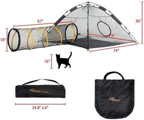 img 3 attached to 🐱 ITENT X-Large Cat Tent for Indoor and Outdoor Cat Enclosures - Portable Cat Playpen and Tunnel for Cats, Rabbits, and Small Animals...