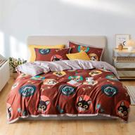 🐱 super soft kawaii cats bedding sets: a cute queen size duvet cover for children and teens with lightweight cotton fabric in cartoon print - ideal for girls, boys, and kids logo
