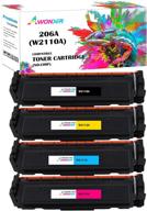 high-quality awonder 206a toner cartridges for hp 206x w2110a – compatible with laserjet pro m283fdw m255dw m255 mfp m282nw m283 m283cdw printer – black cyan yellow magenta, 4-pack logo