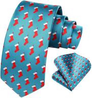 🎄 hisdern snowflake christmas necktie pocket logo