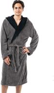 🛀 mens cozy plush fleece long bathrobe logo
