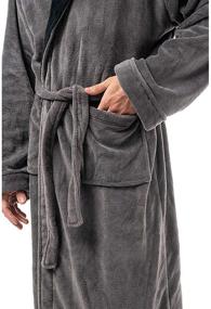 img 1 attached to 🛀 Mens Cozy Plush Fleece Long Bathrobe