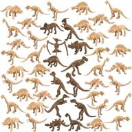 разнообразный набор декораций ко дню рождения с скелетами динозавров. логотип