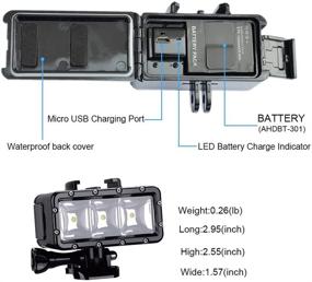 img 1 attached to Suptig XShot: Водонепроницаемый светодиодный видео-светильник (45 м), с регулировкой яркости для оптимальной работы камеры GoPro.