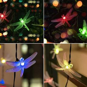 img 2 attached to 🌈 30 Dragonfly Solar Christmas Lights: Indoor & Outdoor Decorative Colorful String Lights for Garden, Yard Decoration - Waterproof Solar String Lights for Trees