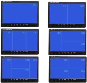 img 1 attached to 📺 Podofo 9-дюймовый квадратный монитор TFT LCD с раздельным экраном для автомобильной головной подушки, видеодисплей системы безопасности CCTV, 4 разъема RCA, 6 режимов отображения, пульт дистанционного управления