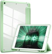 📱 dtto ipad 9th/8th/7th generation 10.2 inch case 2021/2020/2019 - lightweight trifold stand with clear back, shockproof cover, pencil holder - light green logo