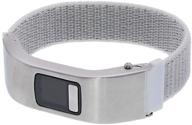 sport mesh nylon strap compatible with vivofit 4 replacement band with silver metal case - seashell (small) logo