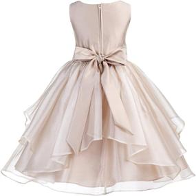 img 1 attached to 👗 Stylish Asymmetric Ruffled Organza Toddler Girls' Clothing and Dresses by Ekidsbridal