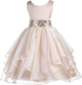 img 2 attached to 👗 Stylish Asymmetric Ruffled Organza Toddler Girls' Clothing and Dresses by Ekidsbridal