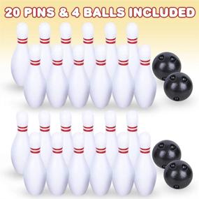 img 3 attached to Gamie Bowling Game for Kids: Outdoor and Indoor Fun, 2 Sets of 10 Pins and 2 Balls; Perfect for Carnival, Birthday Parties, Boys and Girls!