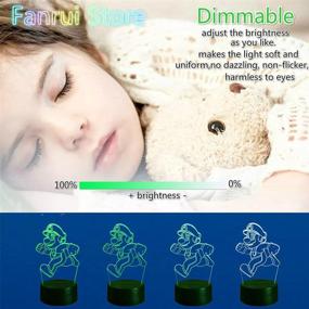 img 2 attached to 🎮 Fanrui 2021 Cartoon Super Running Boys Bros Yoshi Action Figure Lamp Toys - 7 Colors Changing Auto Professional Night Light for Boys Room Table Decor - LED Children Home Party BirthdayXmas Gifts