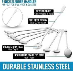 img 3 attached to 🥄 Zulay 8-Piece 9-inch Long Handled Iced Tea Spoons - Stainless Steel Ice Cream, Coffee, Dessert, or Stirring Spoon Set - Versatile Tea Spoon Set for Sundae, Cocktails, and More