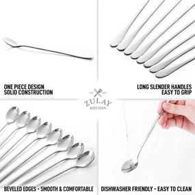 img 1 attached to 🥄 Zulay 8-Piece 9-inch Long Handled Iced Tea Spoons - Stainless Steel Ice Cream, Coffee, Dessert, or Stirring Spoon Set - Versatile Tea Spoon Set for Sundae, Cocktails, and More