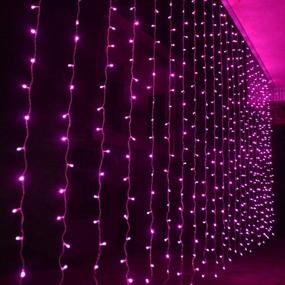 img 1 attached to 🌟 Beautiful 304 LED Window Curtain String Light: Ideal Decor for Weddings, Parties, Homes, Gardens, Bedrooms, Indoors, and Outdoors