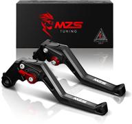 🔧 mzs clutch brake levers short adjustment square cnc for fz07 mt07, fz09 mt09, fj09, fz1, fz6, fz6r, fz8, xj6, xsr (black) - 14-18 models included logo