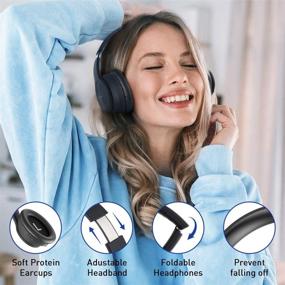 img 1 attached to 🎧 bopmen S40: Experience Wireless ANC Over Ear Headphones with Active Noise Cancelling - Superior Stereo Sound, Ultimate Comfort, and Built-in Microphone for Airplane/Travel/Work/Home