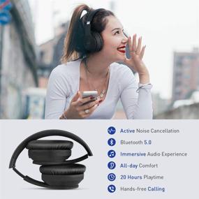 img 3 attached to 🎧 bopmen S40: Experience Wireless ANC Over Ear Headphones with Active Noise Cancelling - Superior Stereo Sound, Ultimate Comfort, and Built-in Microphone for Airplane/Travel/Work/Home