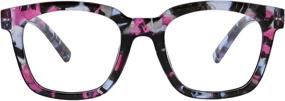 img 2 attached to 👓 Peepers by PeeperSpecs Women's Blue Light Blocking Reading Glasses - The Max Square Design, Pink Quartz, 49 + 2