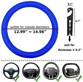 img 3 attached to 🚗 Силиконовый чехол на руль автомобиля CNYMANY 13"-15" / 33-38 см, синий + 4 крючка для воздушных отверстий