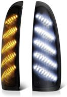 🚥 vipmotoz sequential turn signal led smoke side marker light lamp assembly replacement pair for 2003-2007 ford f-250 f-350 super duty pickup truck towing mirror logo
