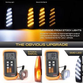 img 2 attached to π₯ VIPMOTOZ Sequential Turn Signal LED Smoke Side Marker Light Lamp Assembly Replacement Pair for 2003-2007 Ford F-250 F-350 Super Duty Pickup Truck Towing Mirror