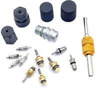 🔧 ac valve core kit with teflon seal, cap, and valve for r12 and r134a air conditioning systems – ideal for car and hvac ac services, charging ports, and refrigeration logo