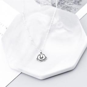 img 2 attached to 🎵 Stylish Kpop BTS Necklace: Perfect Bangtan Boys Jimin JIN JK JHOPE SUGA V RM Merchandise for Army Gift