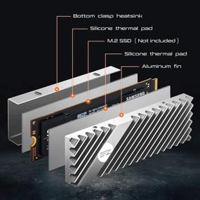 img 3 attached to Улучшите производительность с двухсторонним радиатором EZDIY-FAB для M.2 SSD 2280, совместимым с ПК / PS5 - Серебристый.