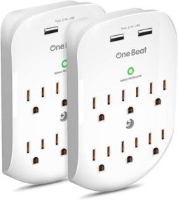 img 4 attached to 6-Outlet Wall Surge Protector, 2 Pack Multi Plug Outlet Extender, Wall Mount Adapter with 🔌 2 USB Charging Ports 2.4 A, 490 Joules, ETL Certified for Home, School, Office - Improved SEO