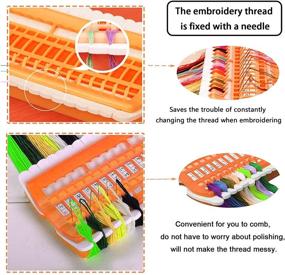 img 1 attached to 🧵 Efficient 50 Positions Embroidery Floss Organizer with Replaceable Paper Card - Premium Cross Stitch Storage Holder for DIY Sewing in Orange