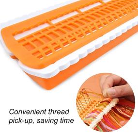 img 2 attached to 🧵 Efficient 50 Positions Embroidery Floss Organizer with Replaceable Paper Card - Premium Cross Stitch Storage Holder for DIY Sewing in Orange