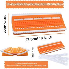 img 3 attached to 🧵 Efficient 50 Positions Embroidery Floss Organizer with Replaceable Paper Card - Premium Cross Stitch Storage Holder for DIY Sewing in Orange