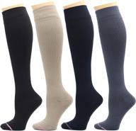 🧦 dr. motion therapeutic graduated compression women's knee-hi socks - 4 pairs for effective pain relief & improved circulation logo