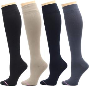 img 4 attached to 🧦 Dr. Motion Therapeutic Graduated Compression Women's Knee-hi Socks - 4 Pairs for Effective Pain Relief & Improved Circulation