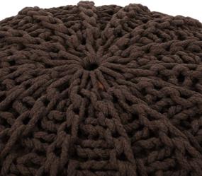 img 2 attached to 🛋️ Christopher Knight Home Corisande Brown Modern Knitted Cotton Round Pouf: Stylish Comfort for Your Living Space