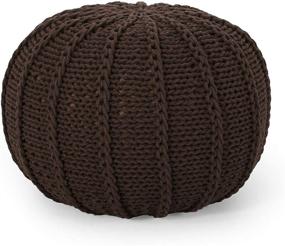 img 4 attached to 🛋️ Christopher Knight Home Corisande Brown Modern Knitted Cotton Round Pouf: Stylish Comfort for Your Living Space