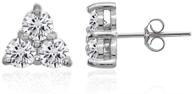 sterling zirconia cluster triangle earrings logo