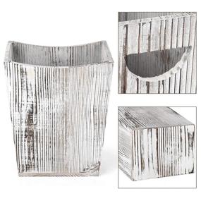 img 2 attached to Farmhouse Style Wastebasket Bin Wooden Square Trashcan With Decorative Function For Bathroom