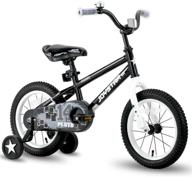 joystar pluto kids bike with training wheels for 12-20 inch bicycles, kickstand for 18-20 inch bmx freestyle bicycle - available in multiple colors! logo