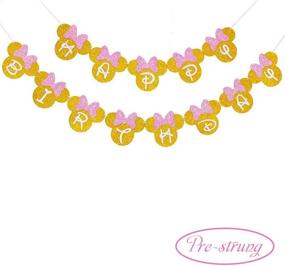 img 3 attached to 🎀 Pink and Gold Glitter Minnie Happy Birthday Banner – Effortless Decoration for Girls’ Birthday Themed Party!