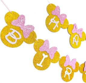 img 2 attached to 🎀 Pink and Gold Glitter Minnie Happy Birthday Banner – Effortless Decoration for Girls’ Birthday Themed Party!