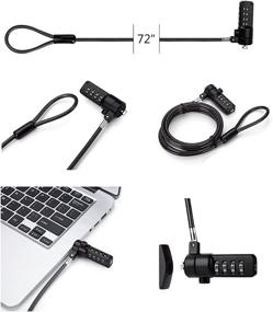 img 1 attached to 🔒 AboveTEK iPad Lock Security Cable w/Adhesive Plates: 6-Ft Keyless 4-Digit Combination Tablet Lock Kit for Showroom Retail Stores